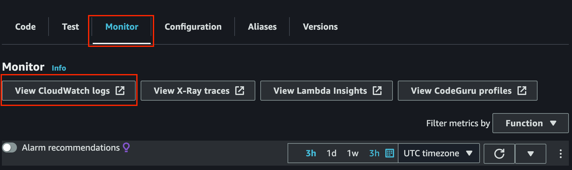 Debugging with cloudwatch logs