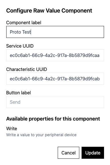 Configure component